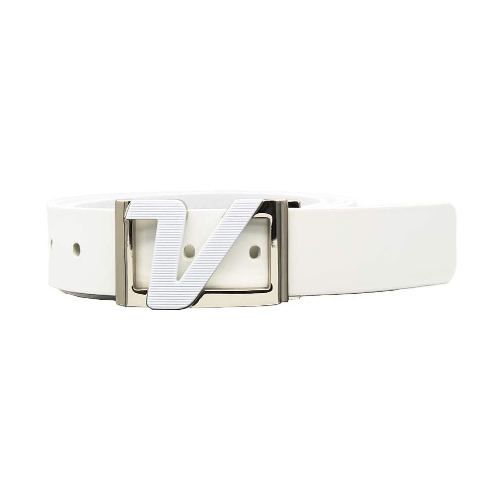 Volvik 100% Genuine Italian Real Solid Leather Belt, Free Size up to 42″ – White