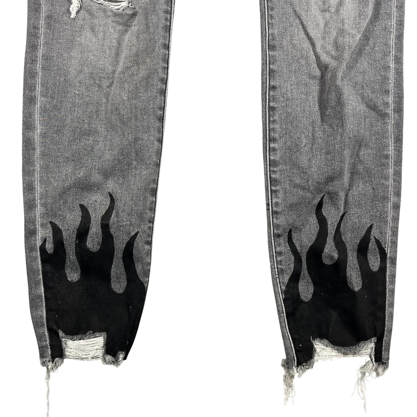 American Eagle Super Hi Rise Jegging Women’s 8 Long Distressed Flame Hem Pockets