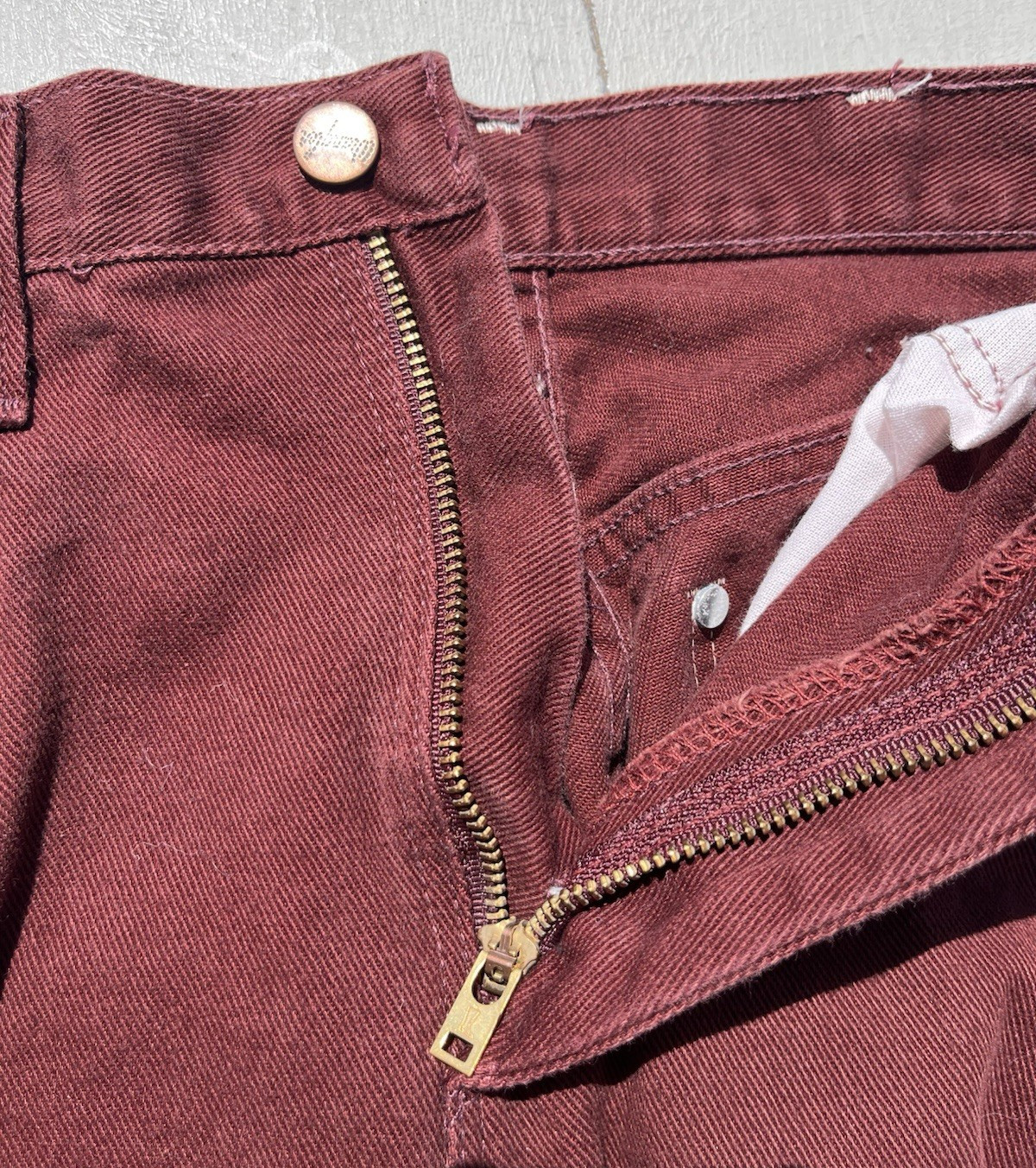 Women’s Vintage Wrangler Jeans Crimson 12MWGZ 7×34 Western USA Cowboy Rodeo
