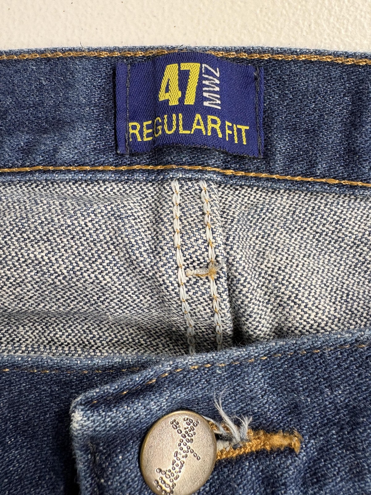 Wrangler 47MWZ Regular Fit Jeans Mens 32×36 Blue Straight Leg Cowboy Cut Denim
