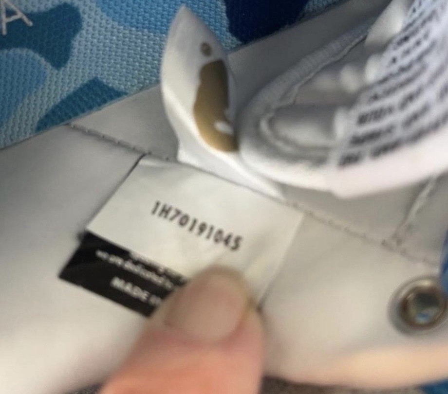 A Bathing Ape BAPE STA Low Top Sneaker RARE White/Blue Camo Lace-Up 1H701919645