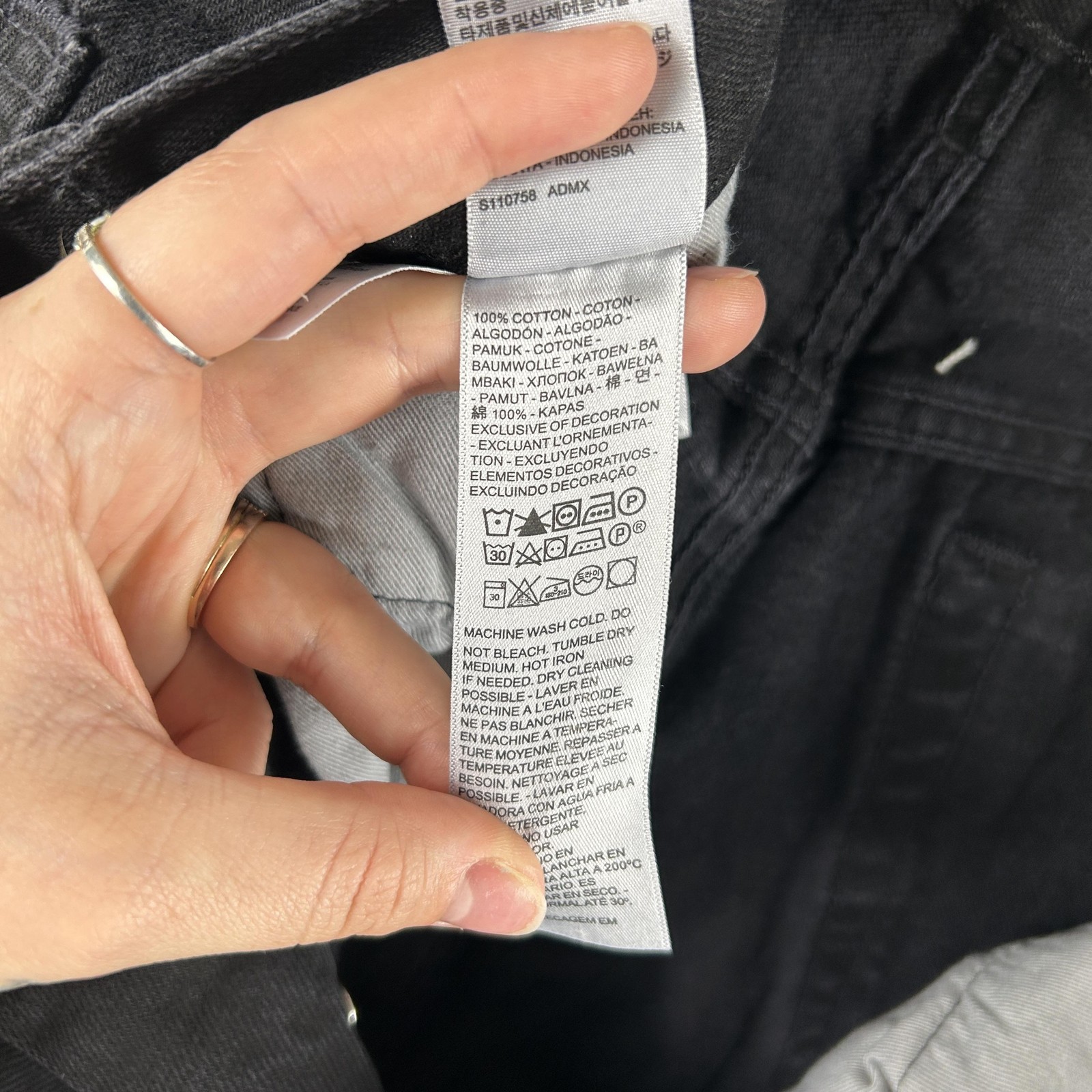 Levis 501 DT Denim Tears Jeans Mens 36×34 Charcoal Denim Straight Button Fly
