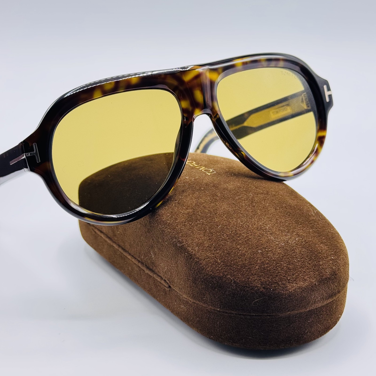 Tom Ford Sunglasses Icon FT1225 52N Havana Brown Pilot Brown Lens 59mm New