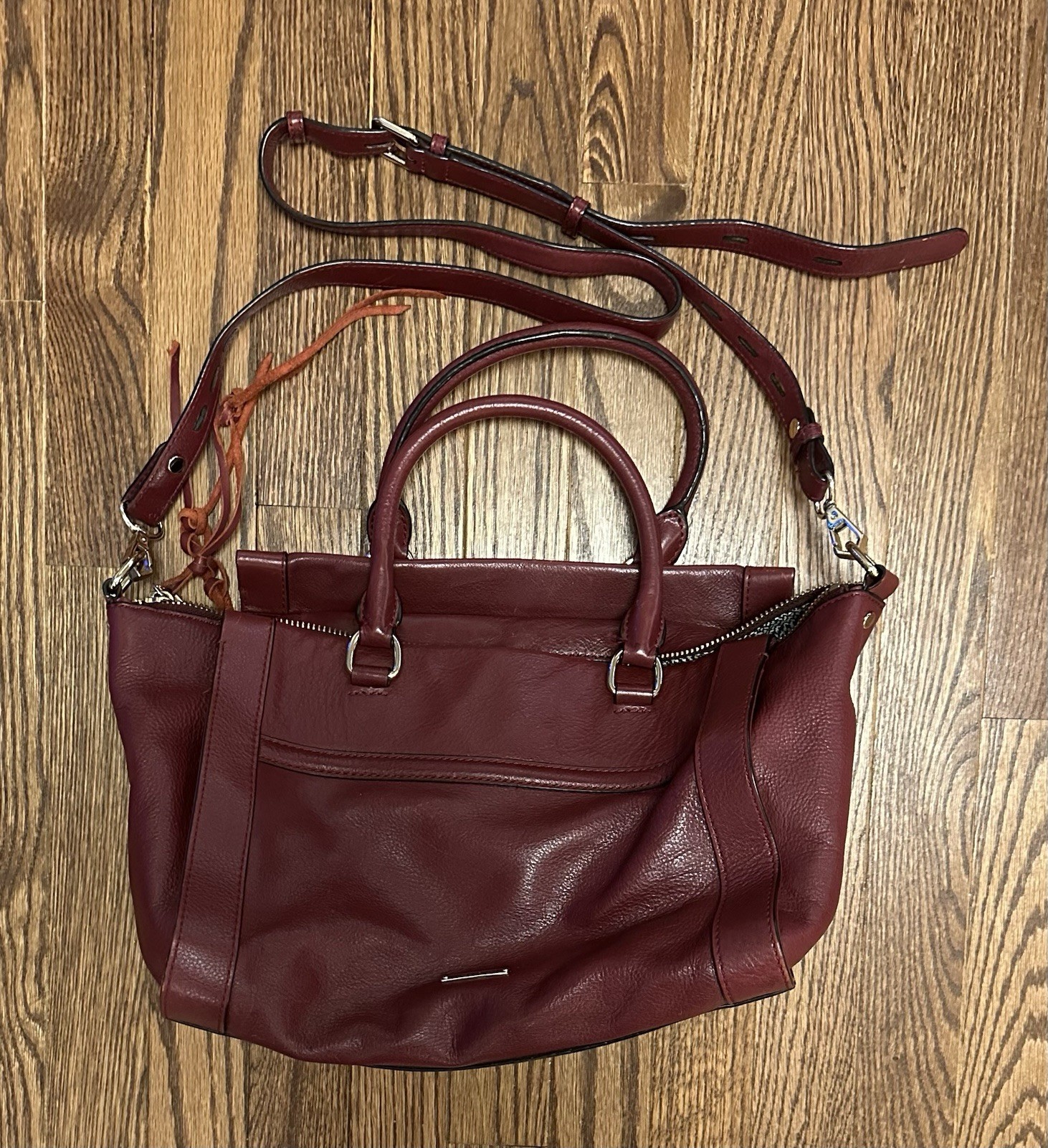 REBECCA MINKOFF MAB Bowery Trapezoid Leather Satchel Bag – AUTHENTIC