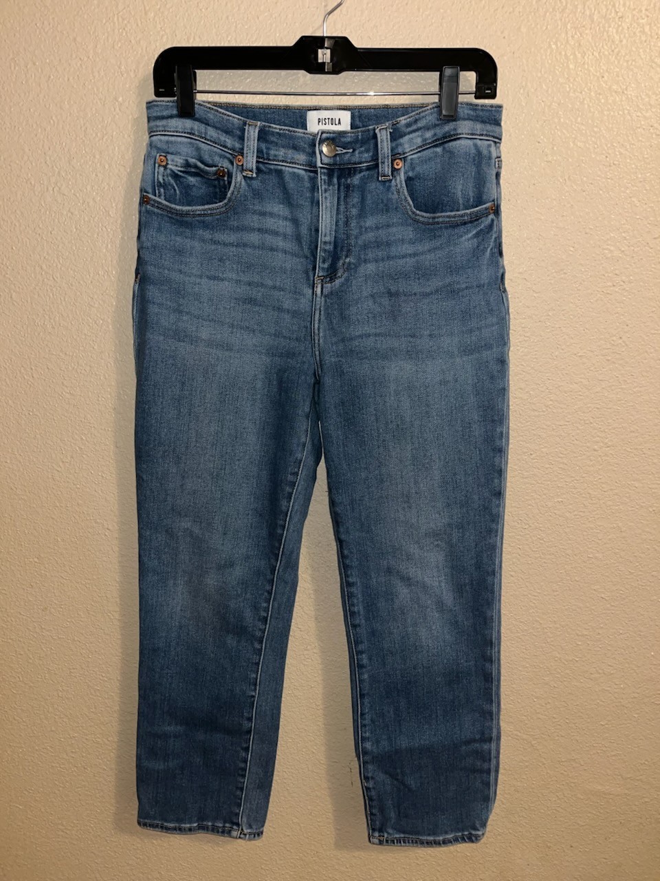 Pistola Jeans Monroe Crop High Rise Cigarette Jean Blue Denim Size 29 In Mai Tai