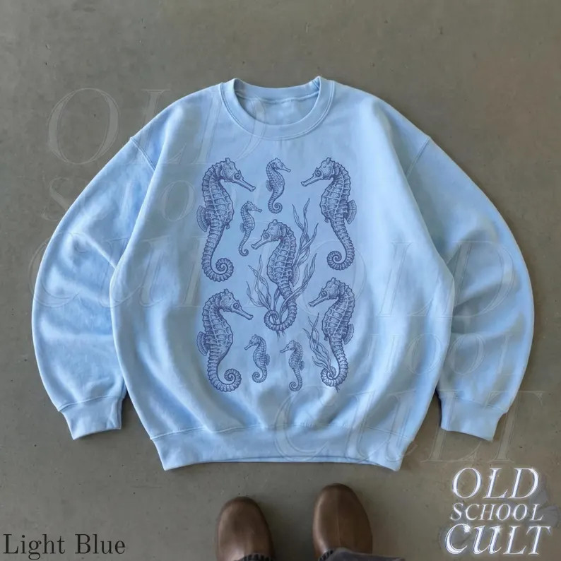 Vintage Seahorse Tattoo Style Sweatshirt