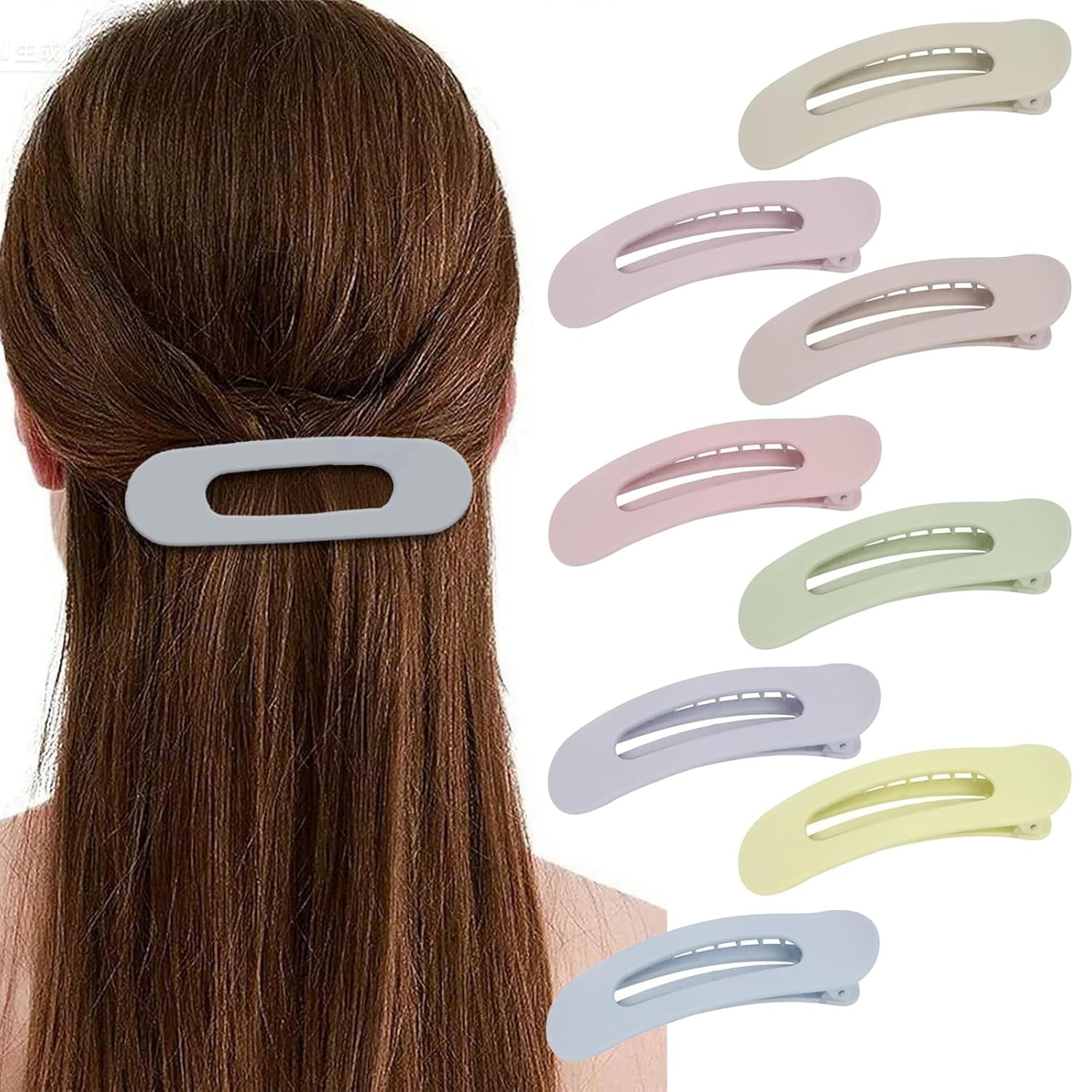 10pc Random Flat Hair Clips French Large Flat Claw Clip for Thick Thin Hair