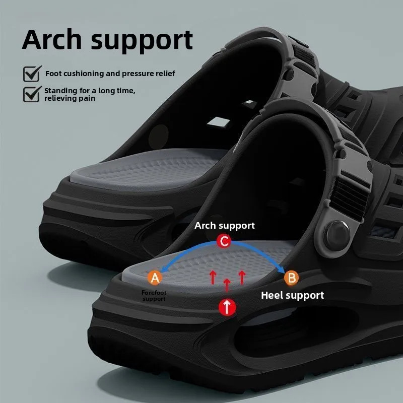 Arch Support Clogs Non-Slip Soft Sole Breathable Summer Garden Shoes for Men Wom