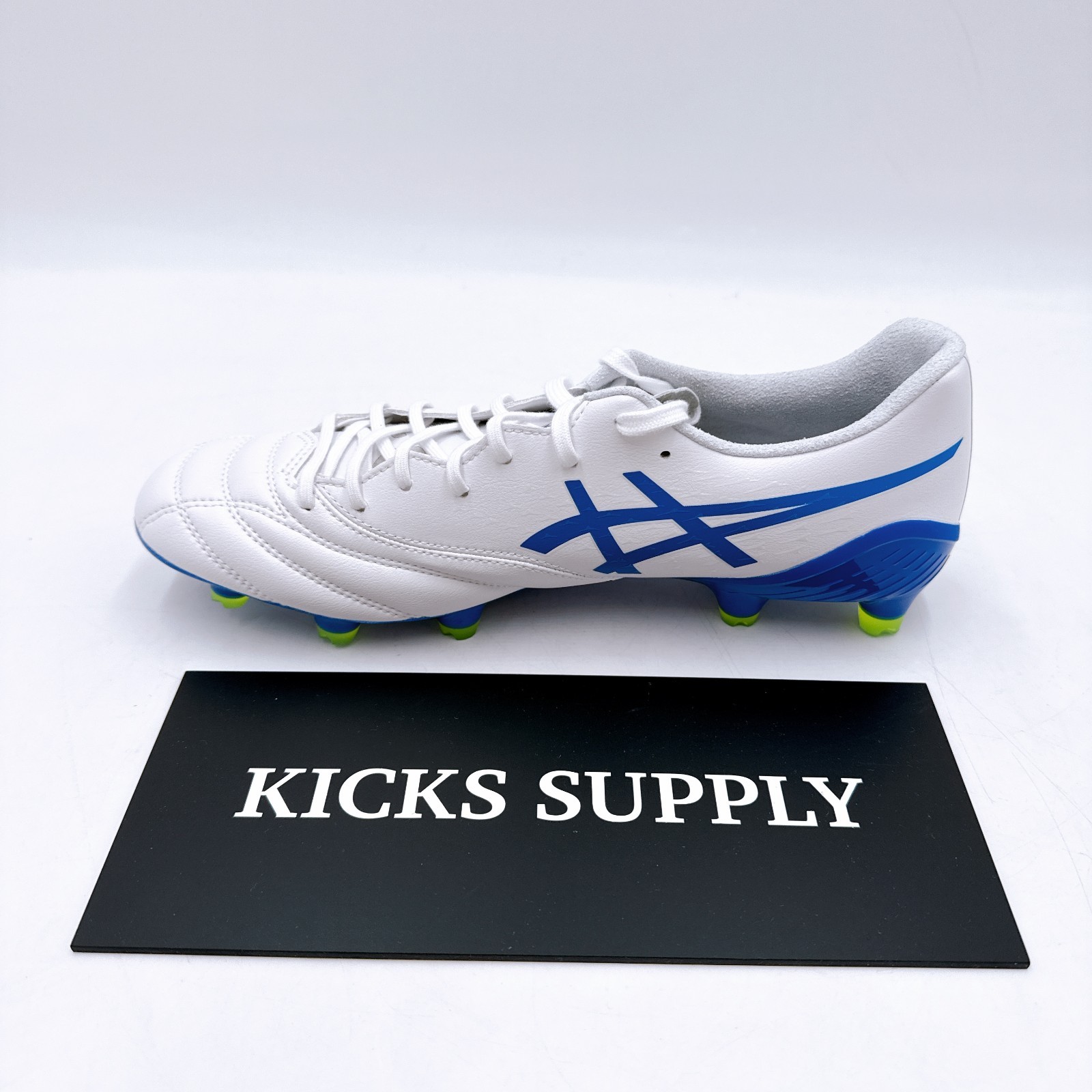 ASICS DS LIGHT X-FLY 6 1101A076 102 Soccer Cleats US 5.5-10 White Asics Blue