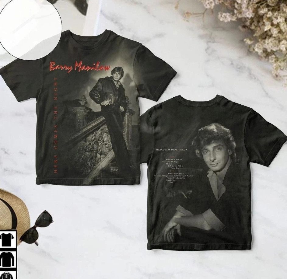 Barry Manilow Here Comes The Night Album Graphic Black 3D Shirt GE817