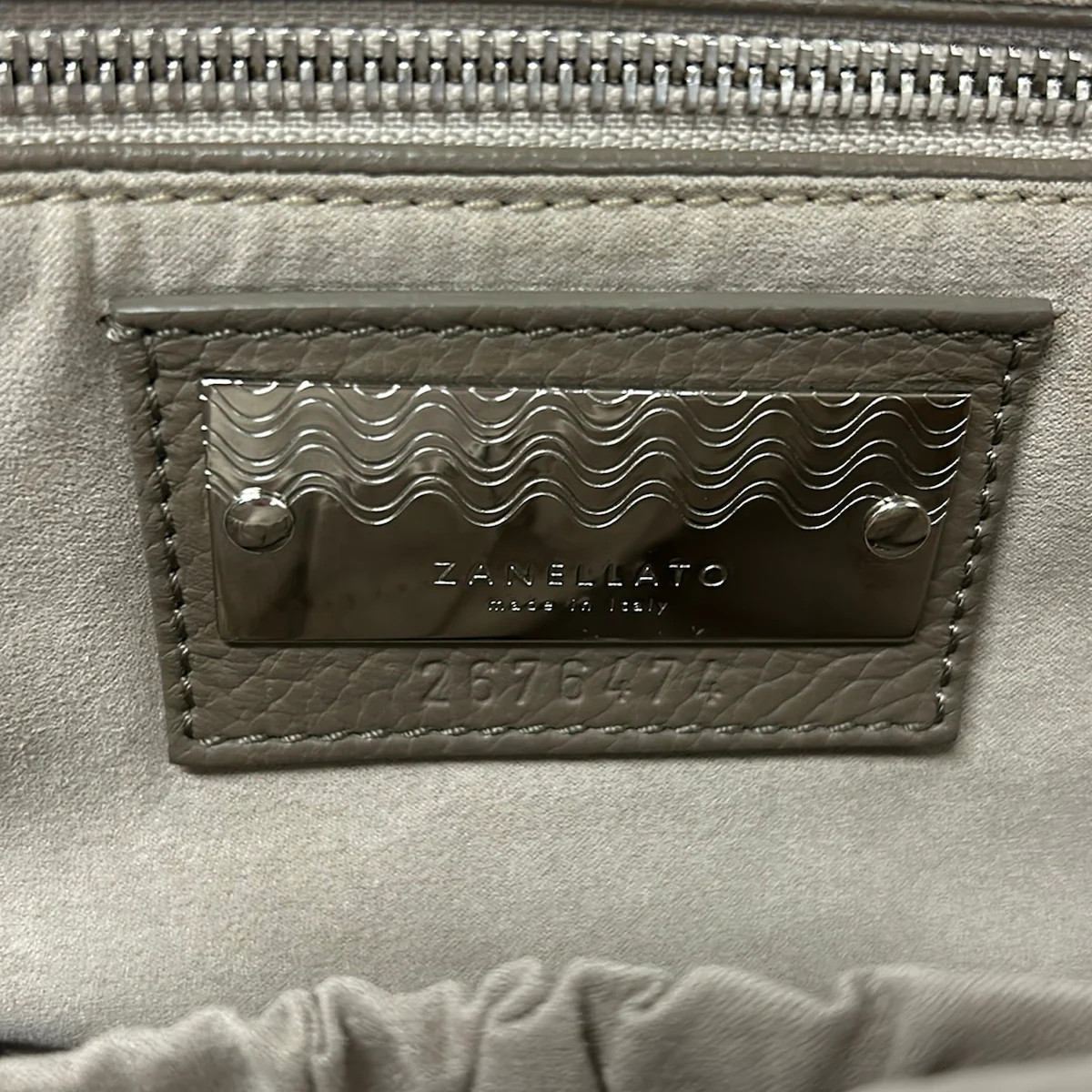 ZANELLATO Postina S Gray Beige Leather Handbag