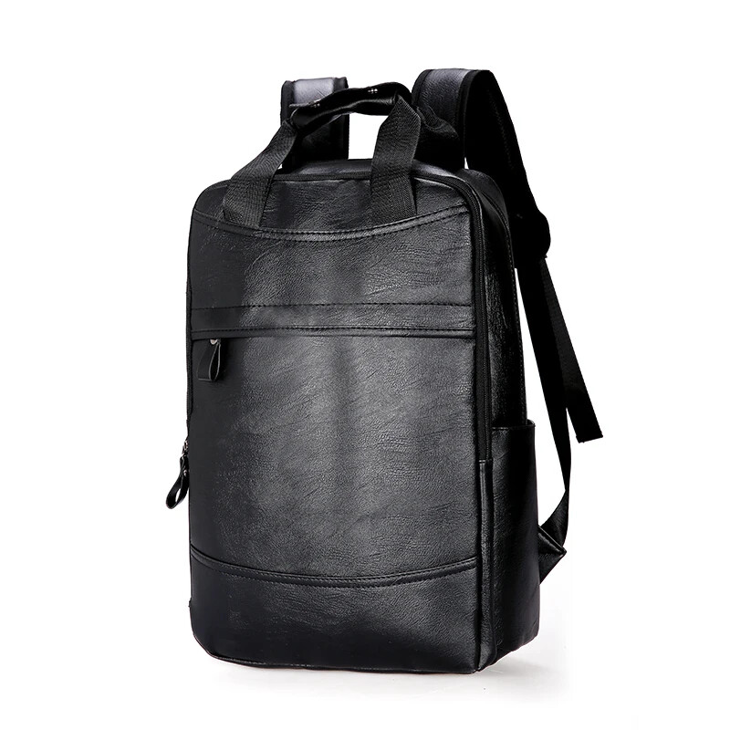 Leather Backpack for Teenage Boys Men Casual Daily School Travel Shoulder Bag