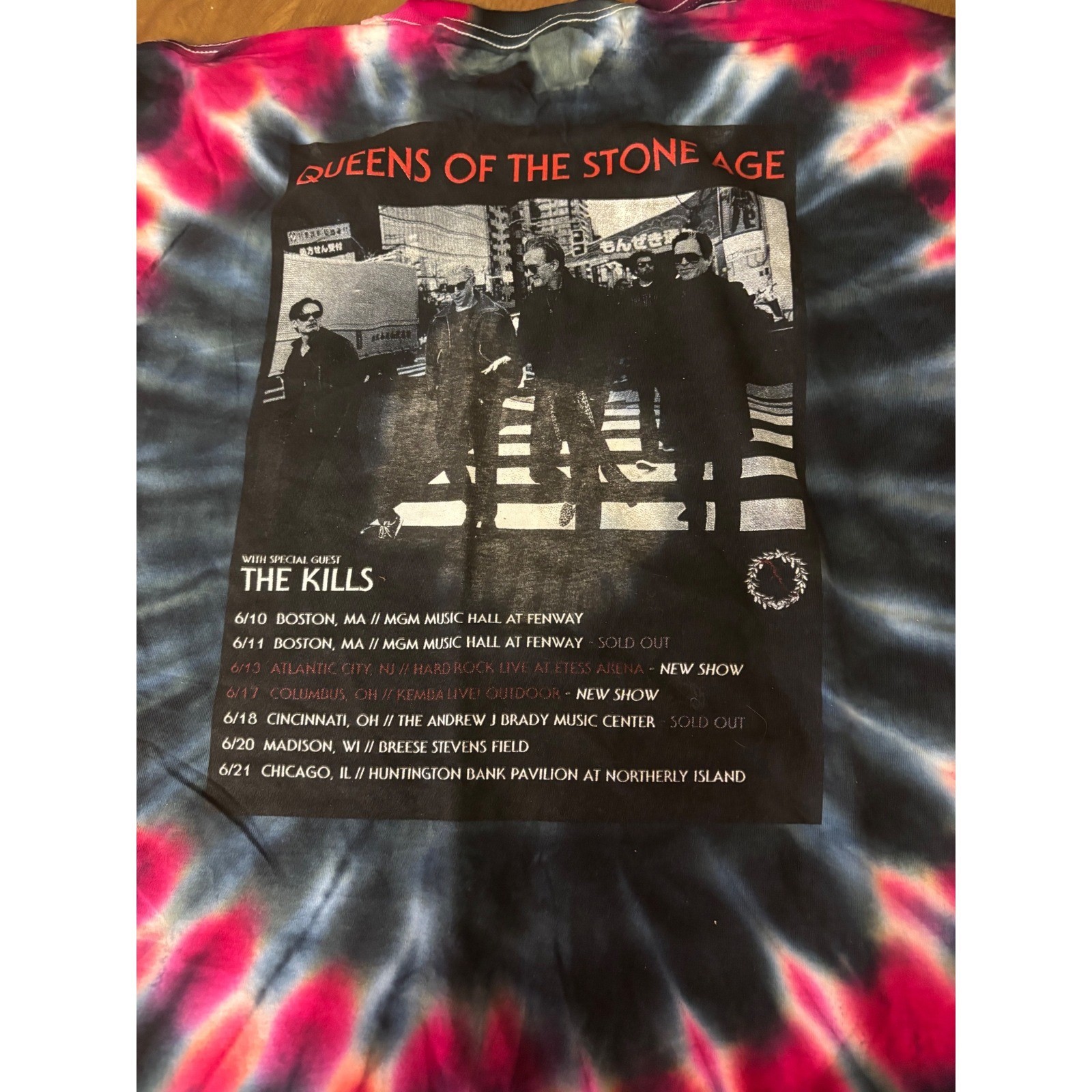 Queens of the Stone Age The End Is Nero Tour Tie Dye T-Shirt Mens 2XL QOTSA Kill