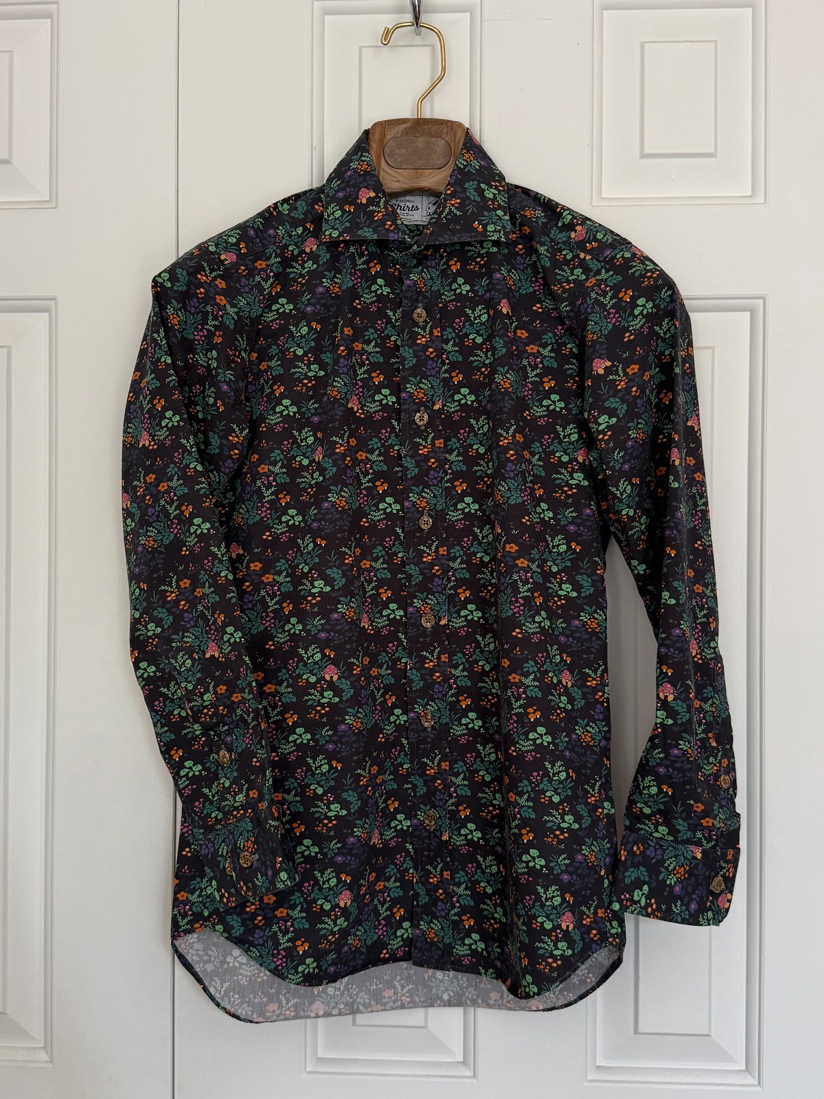 Pokemon Shirts Original Stitch Long Sleeve Button Up Parasect Venusaur Navy Blue