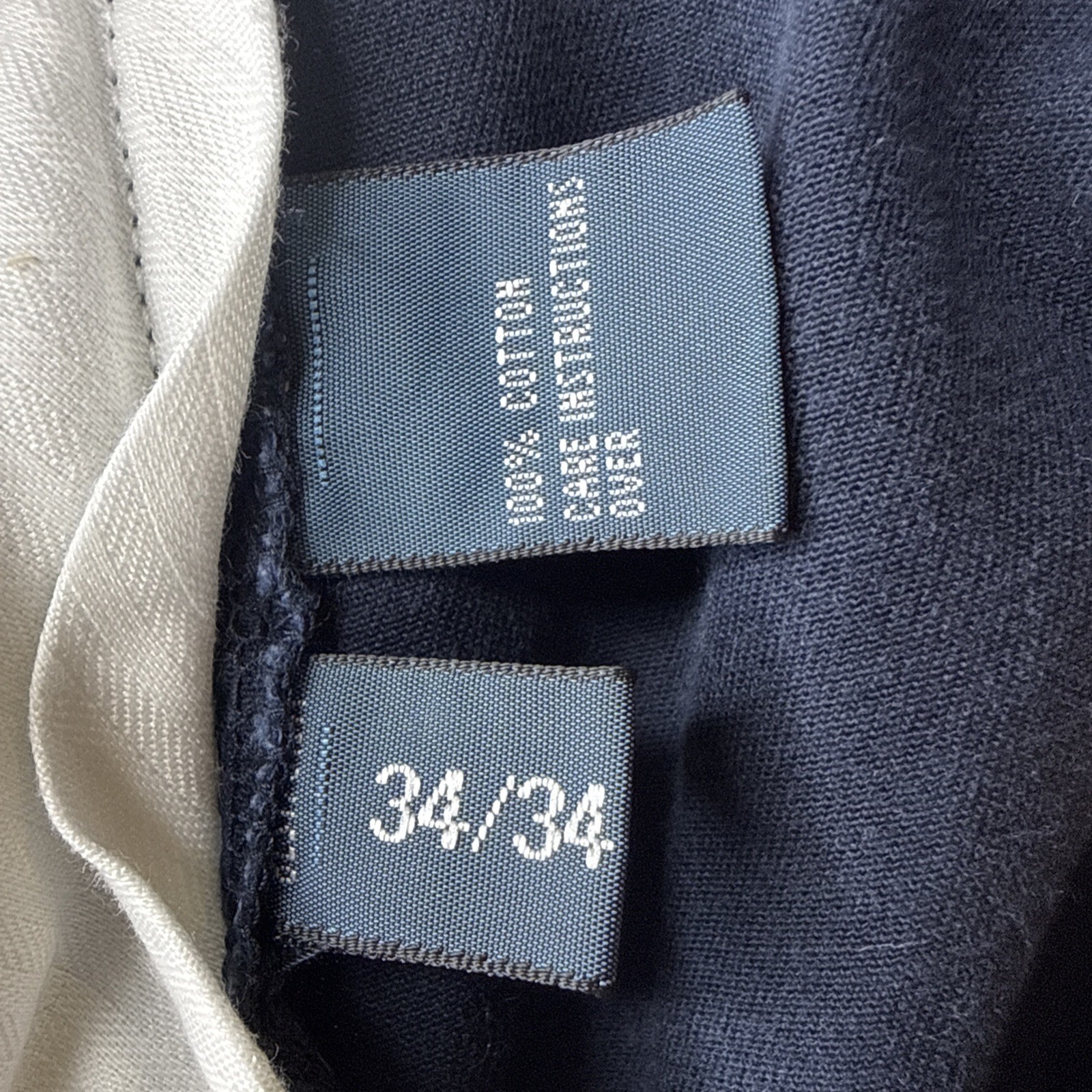 Polo Ralph Lauren Ethan Pant Mens 34×34 Navy Blue Pleated Cotton Chino Relaxed