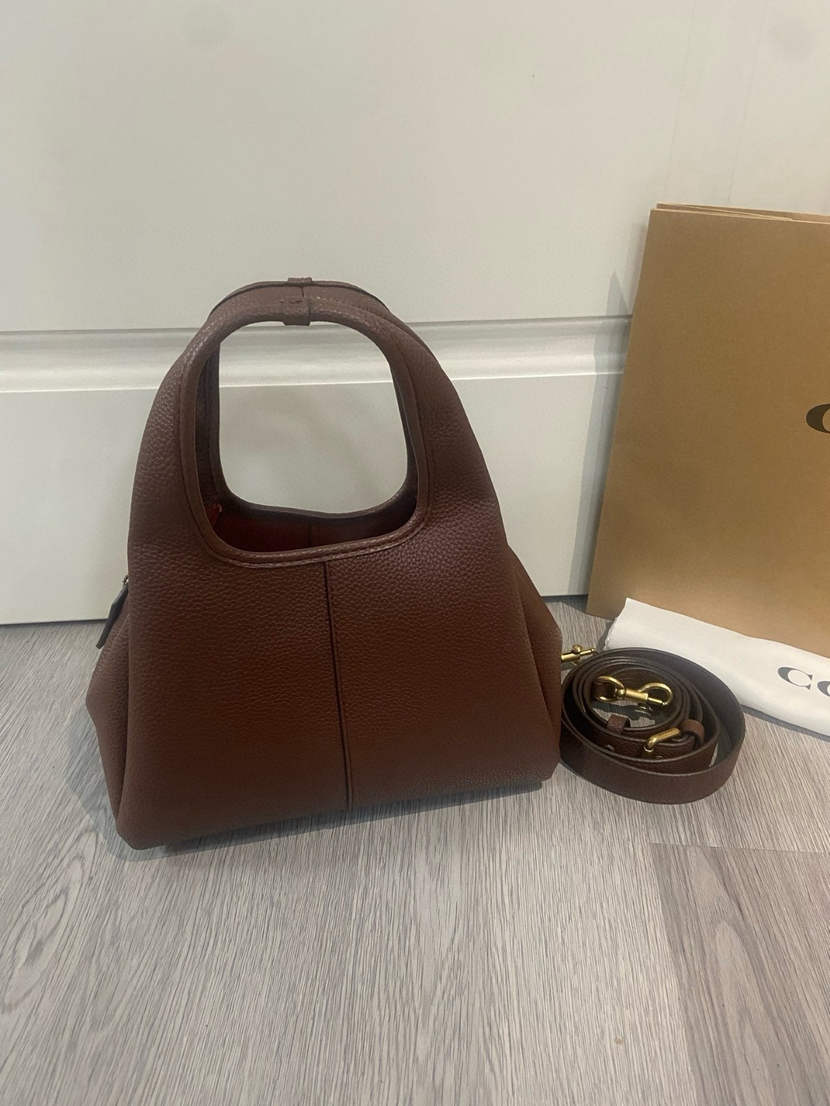 COACH CM545 LANA23 Crossbody 2way Shoulder Bag Leather Maple Outlet