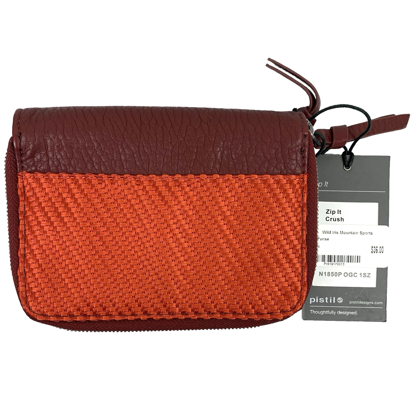 Pistil Zip It Crush Small Purse/Wallet Burgundy/Red -NWT