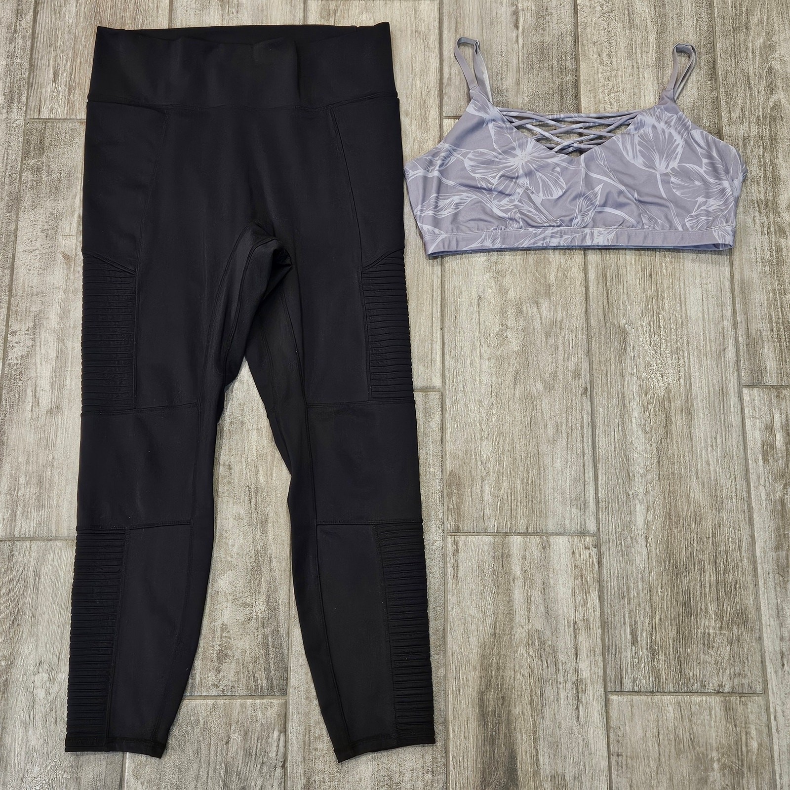 Fabletics Sports Bra & Leggings Set Women’s XXL High Rise Activewear Athleisure