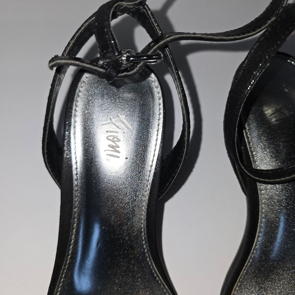 FIONI Silver and Black Heels for Stylish Occasions