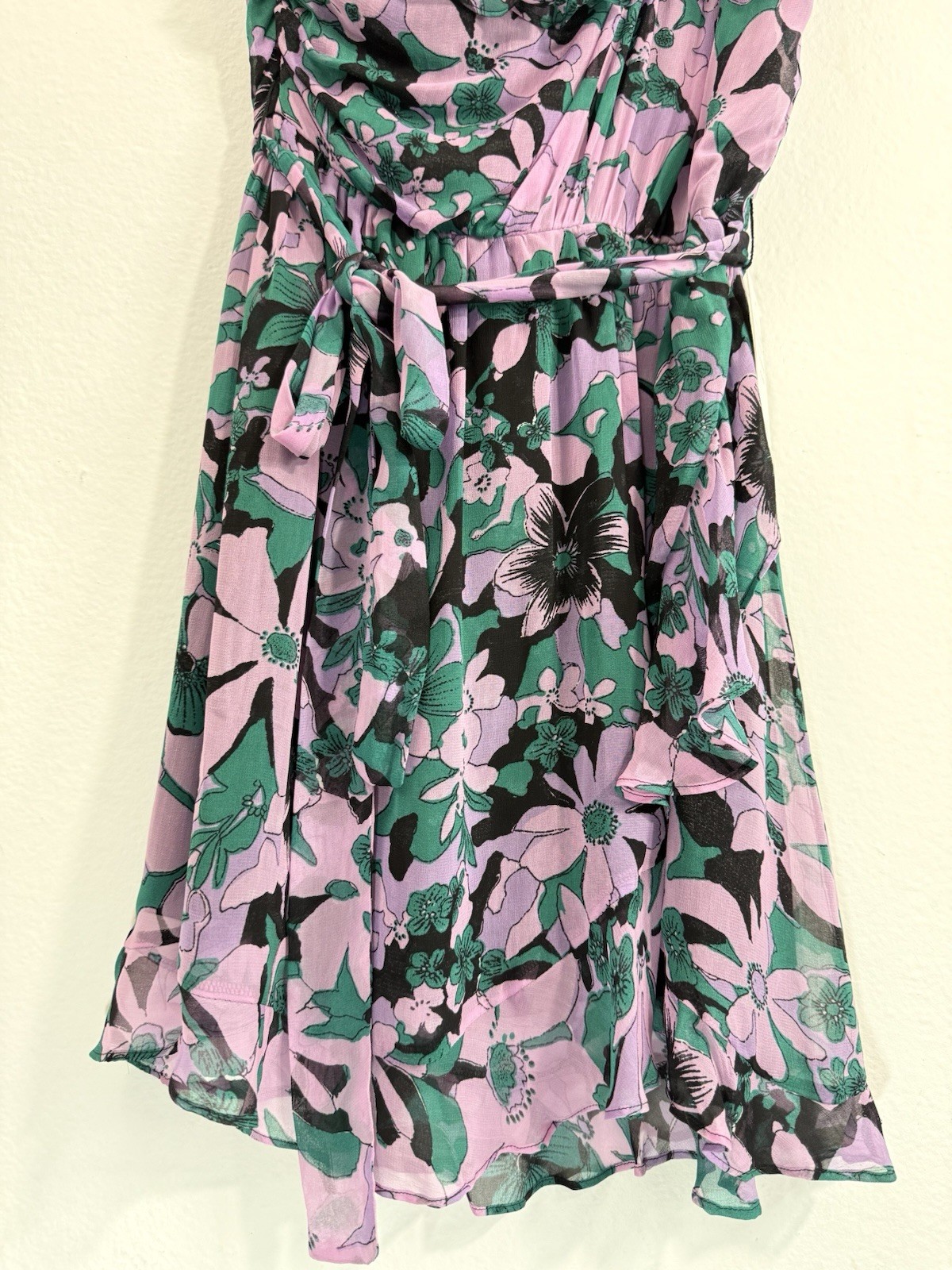 For Love & Lemons Maritza Floral Multicolor One-Shoulder Dress Women’s M NWT