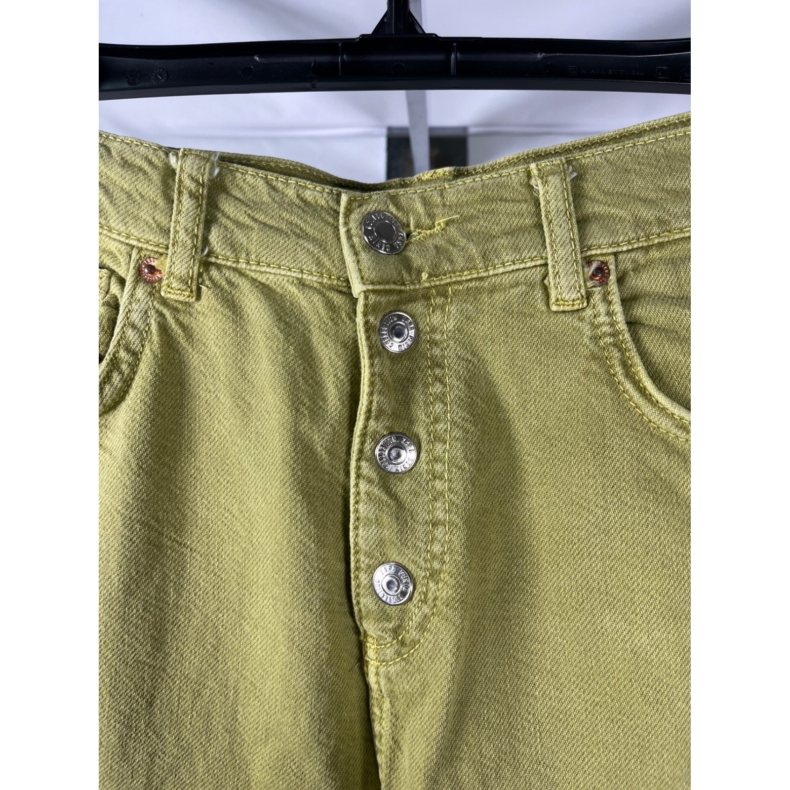 ZARA Kids Girls Wide Leg Button Fly Jeans Yellow Size 13 14 CM 164