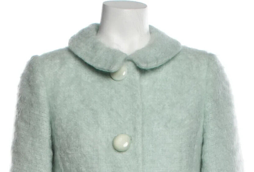 Milly New York Fresh light Mint Green Mohair Wool 3/4 sleeve Jacket Sz 2