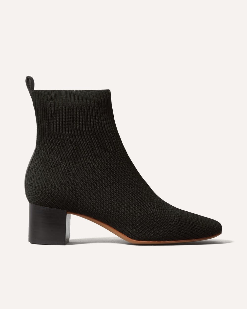 Everlane The Glove Boot Rib Knit Ankle Sock Boots Size 8 Black ReKnit Block Heel