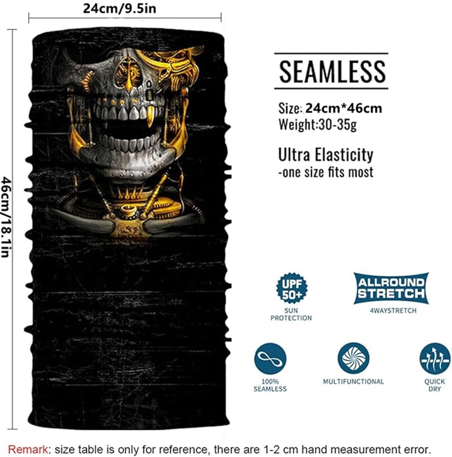 WYSUMMER Scarves Bandanas Skull Face Tube 25cm*50cm/19.7*9.8 in, 17