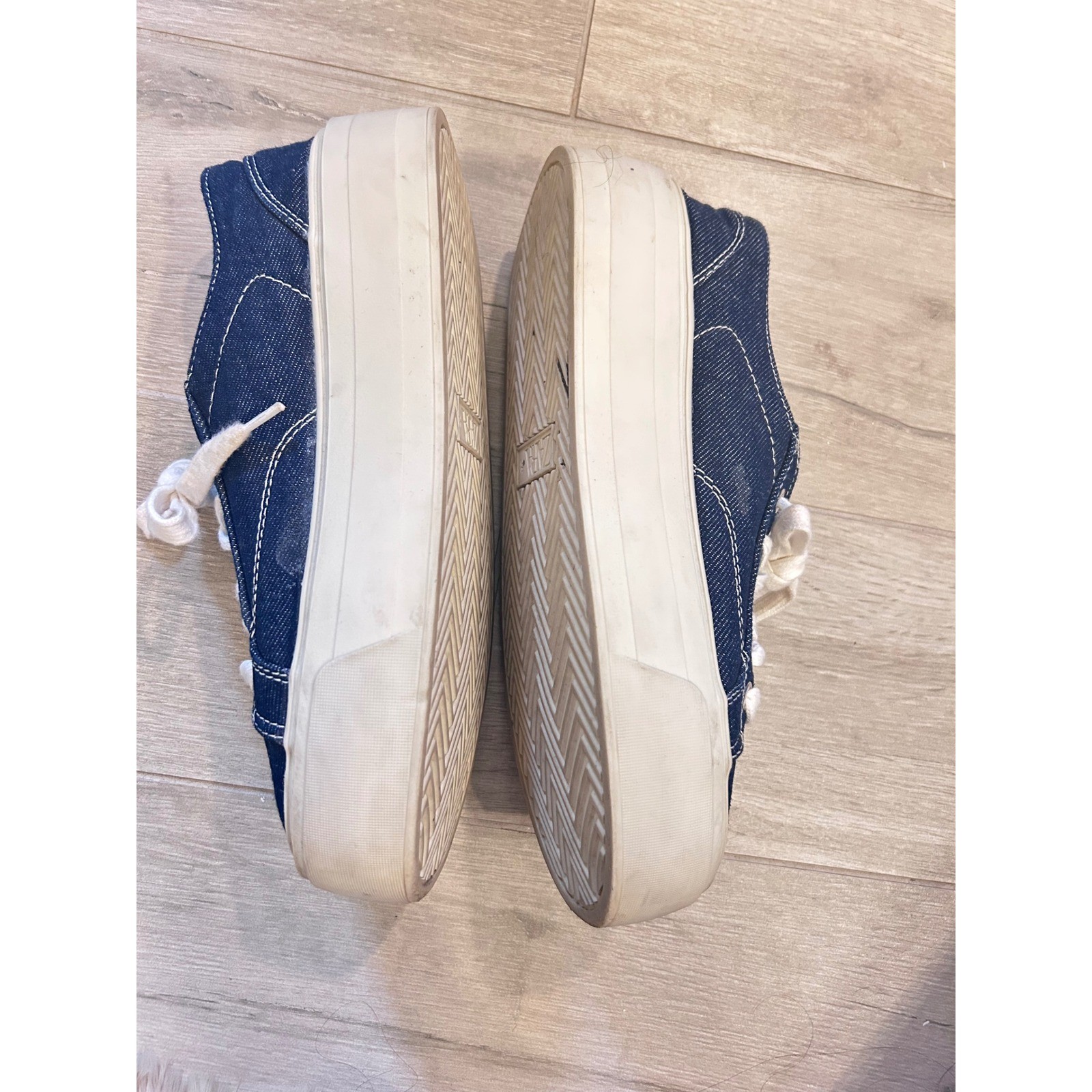 Zara Denim Fabric Platform Sneakers SZ 38 (7.5 US)