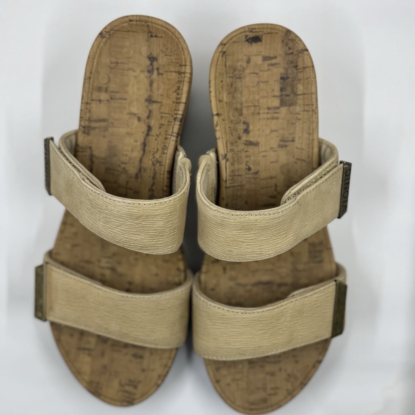 Vionic Womens Pepper Wedge Sandals Comfort Cork Footbed – US 8/EU 39 Tan