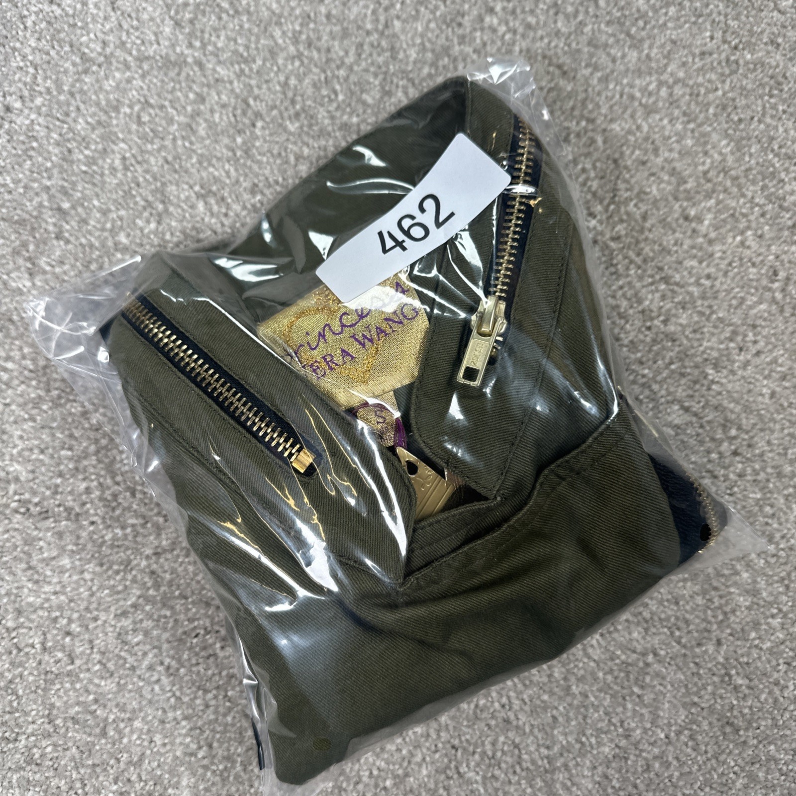 Princess Vera Wang Gold Zip Up Vest Green Small Grunge Retro Biker Hip Gothic