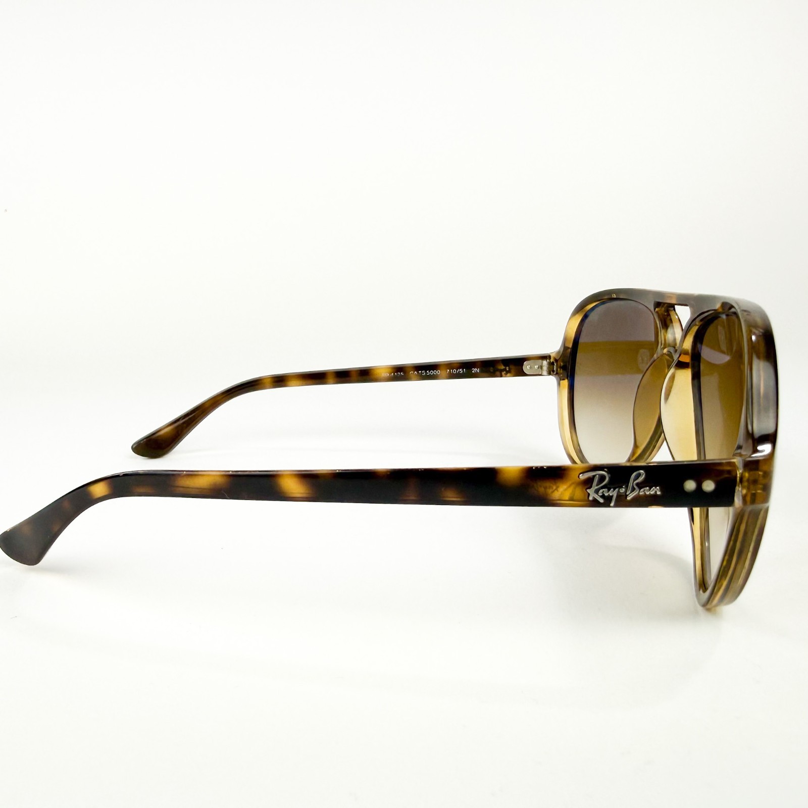 Ray-Ban Cats 5000 Classic Aviator Sunglasses Tortoise Frame Matte Havana