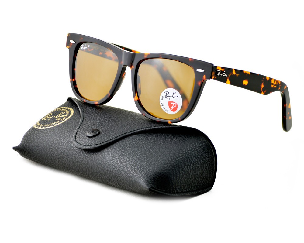 Ray-Ban RB2140 Original Wayfarer Tortoise Frame Polarized Brown Lens 54mm Unisex