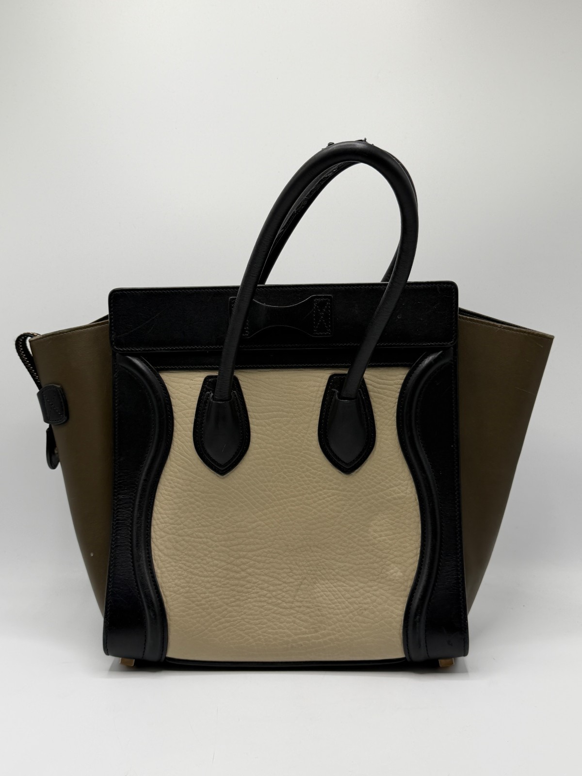 Celine Paris Phantom Luggage Tote Black Beige Khaki GHW AUTH Certificate