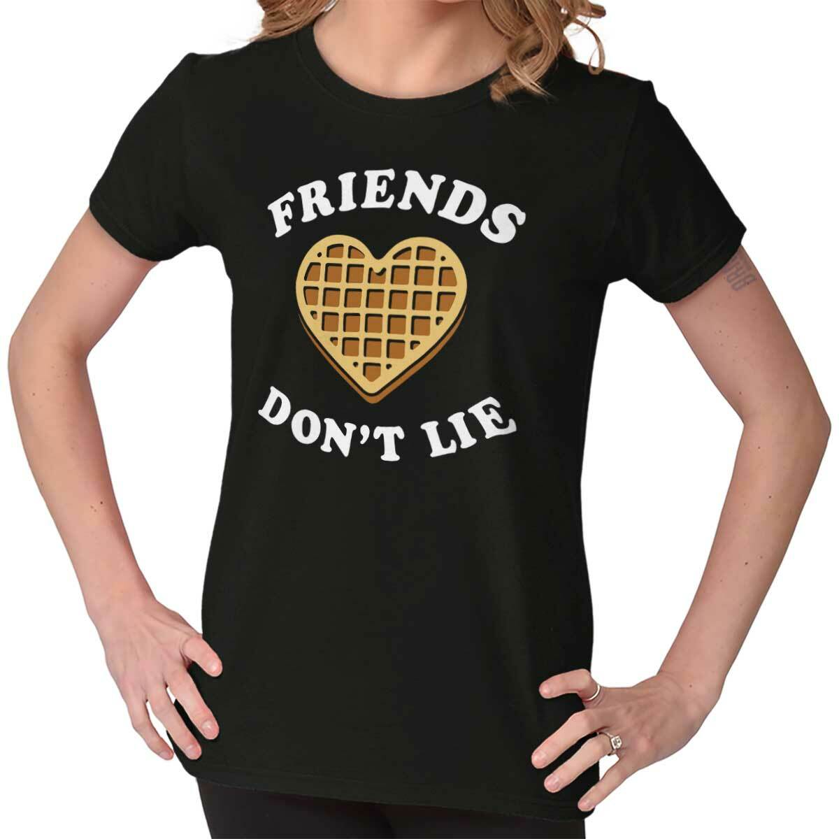Friends Dont Lie Waffle Heart Stranger Things Cool Gift Cute Ladies T-Shirt