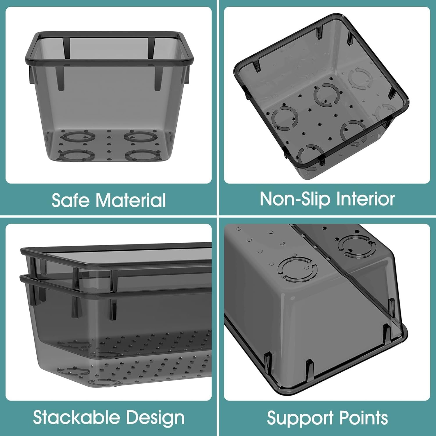 Plastic Drawer Organizer Set, Desk Drawer Divider Organizers and