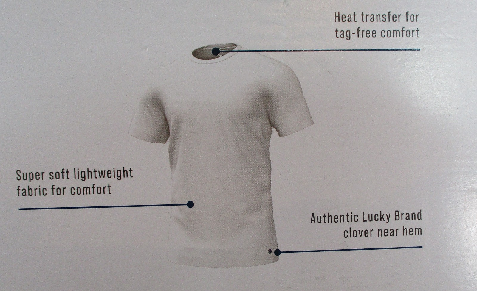 4 PACK LUCKY BRAND MENS SIZE L COTTON BLEND WHITE CREW NECK T-SHIRT UNDERSHIRT
