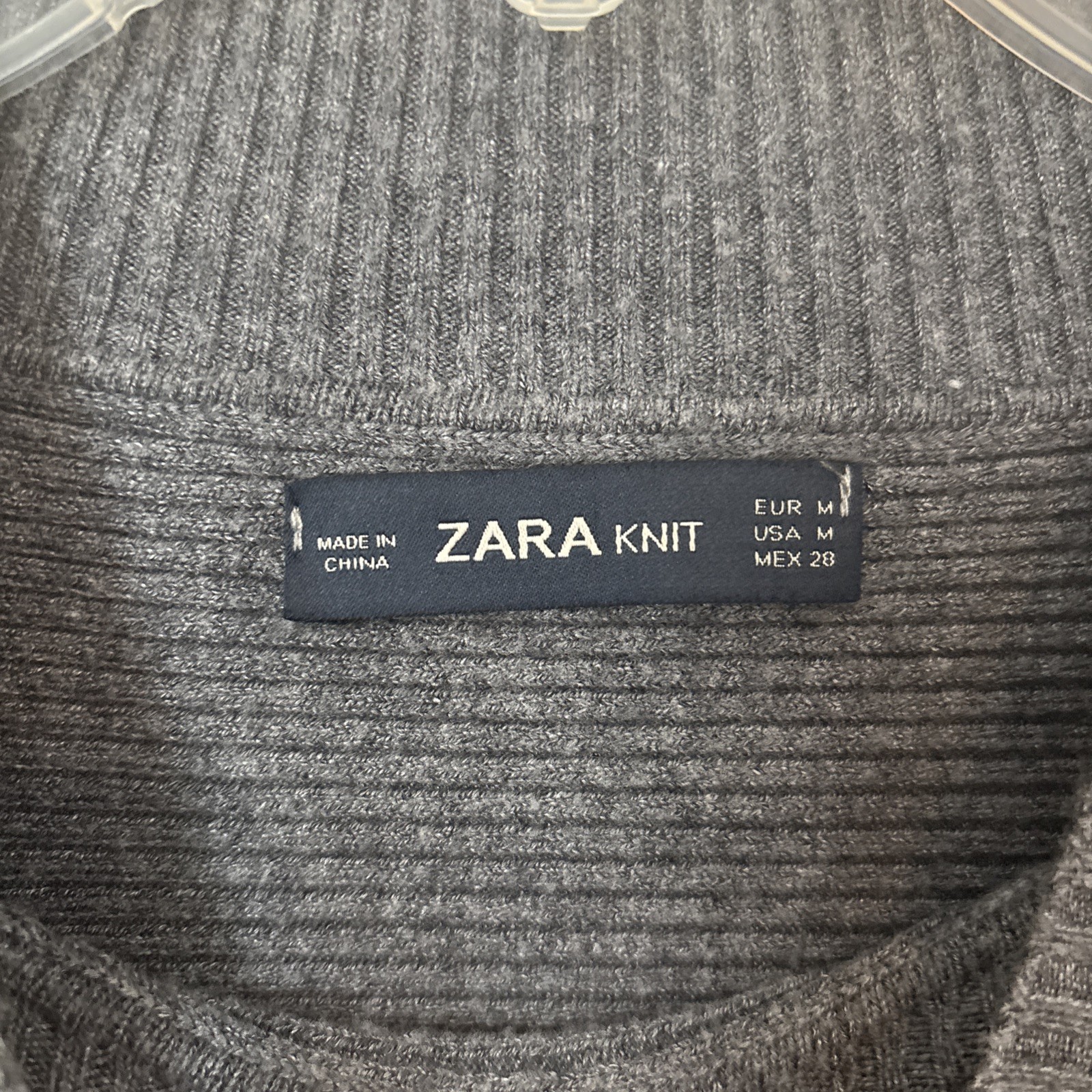 Zara Knit Batwing Dolman Sleeve Sweater, Women’s Size M, Gray