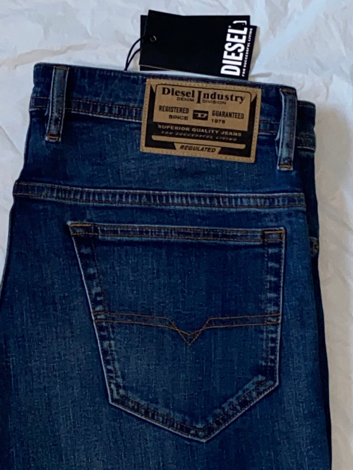 $ 225 NEW ! Men’s Diesel Thommer-R Slim 34 x 32 Zip Blue Jeans Italy