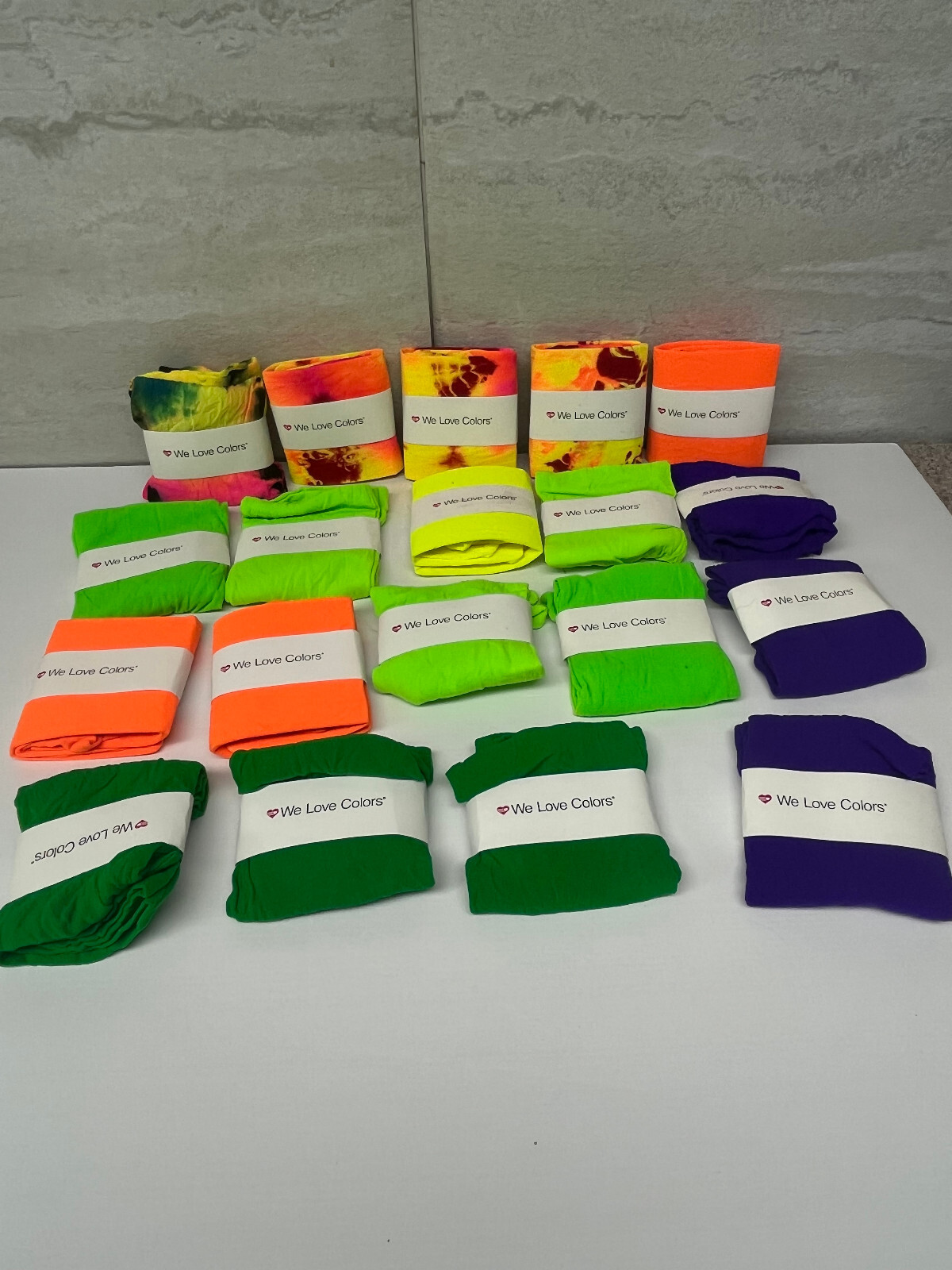 19 We Love Colors Trouser Socks Womans Green Blue Purple Multi-Colored Knee High
