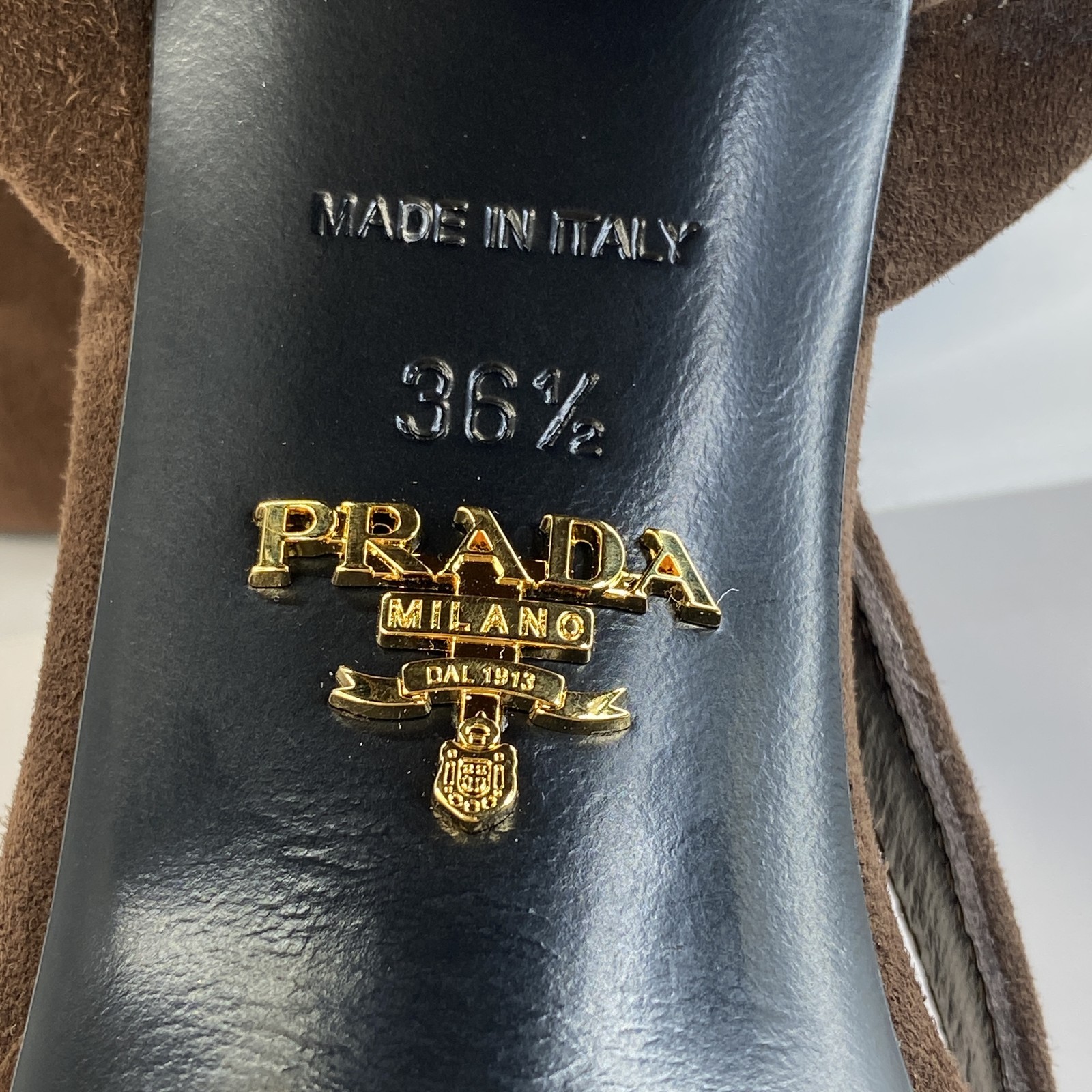 Prada Platform Pumps 115mm Women’s Size US6.5 EU36.5 Dark Brown Suede Sandals
