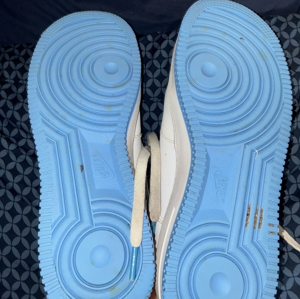 Mens – Nike Air Force 1 ’07 White University UNC SZ 8.5 US – White/ Blue- 🔥