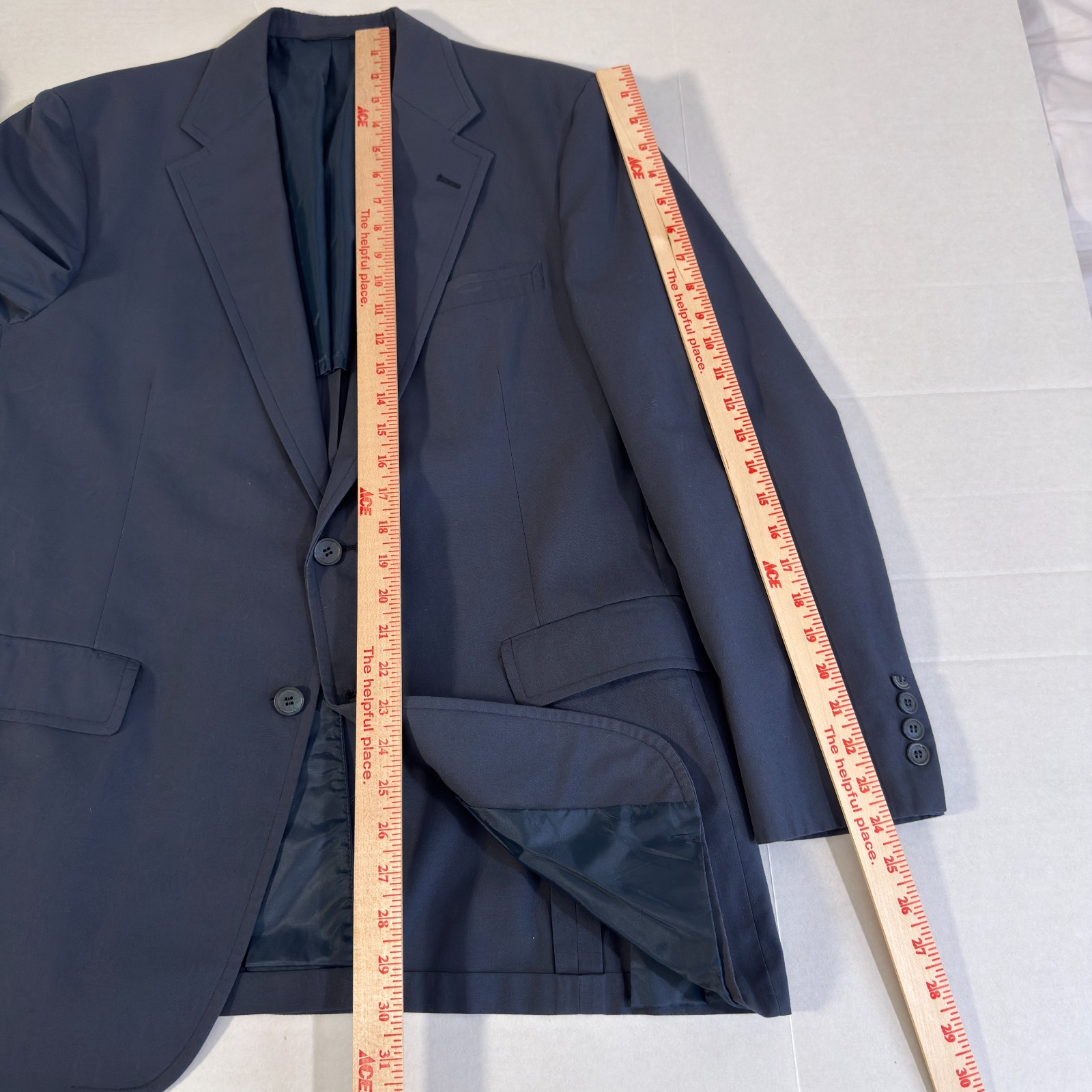 VTG Haspel Blazer Mens 40R Blue 2 Button Sport Coat USA MADE Canvas Half Lined