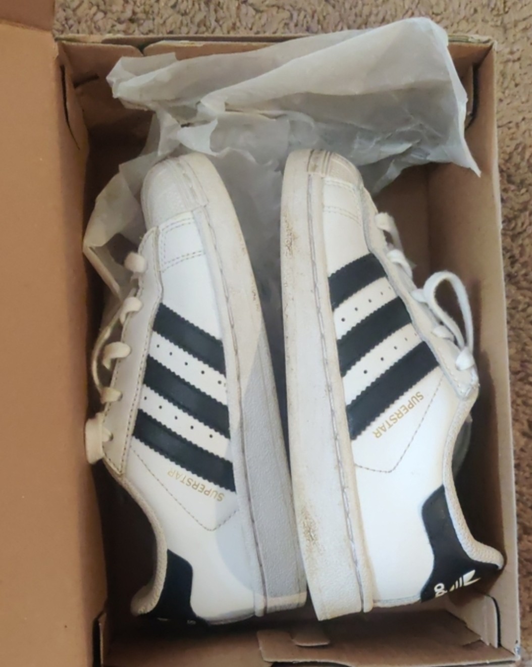 Adidas Superstar White Core Black Kids 11.5k