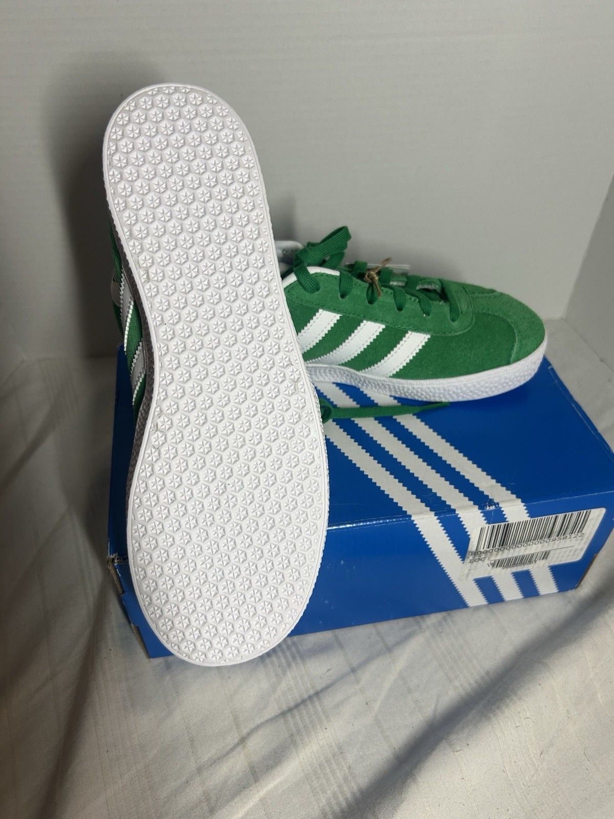 Adidas Gazelle J Green White Suede Sneakers Youth Size 5 US EU 37 1/3 New w/ Box