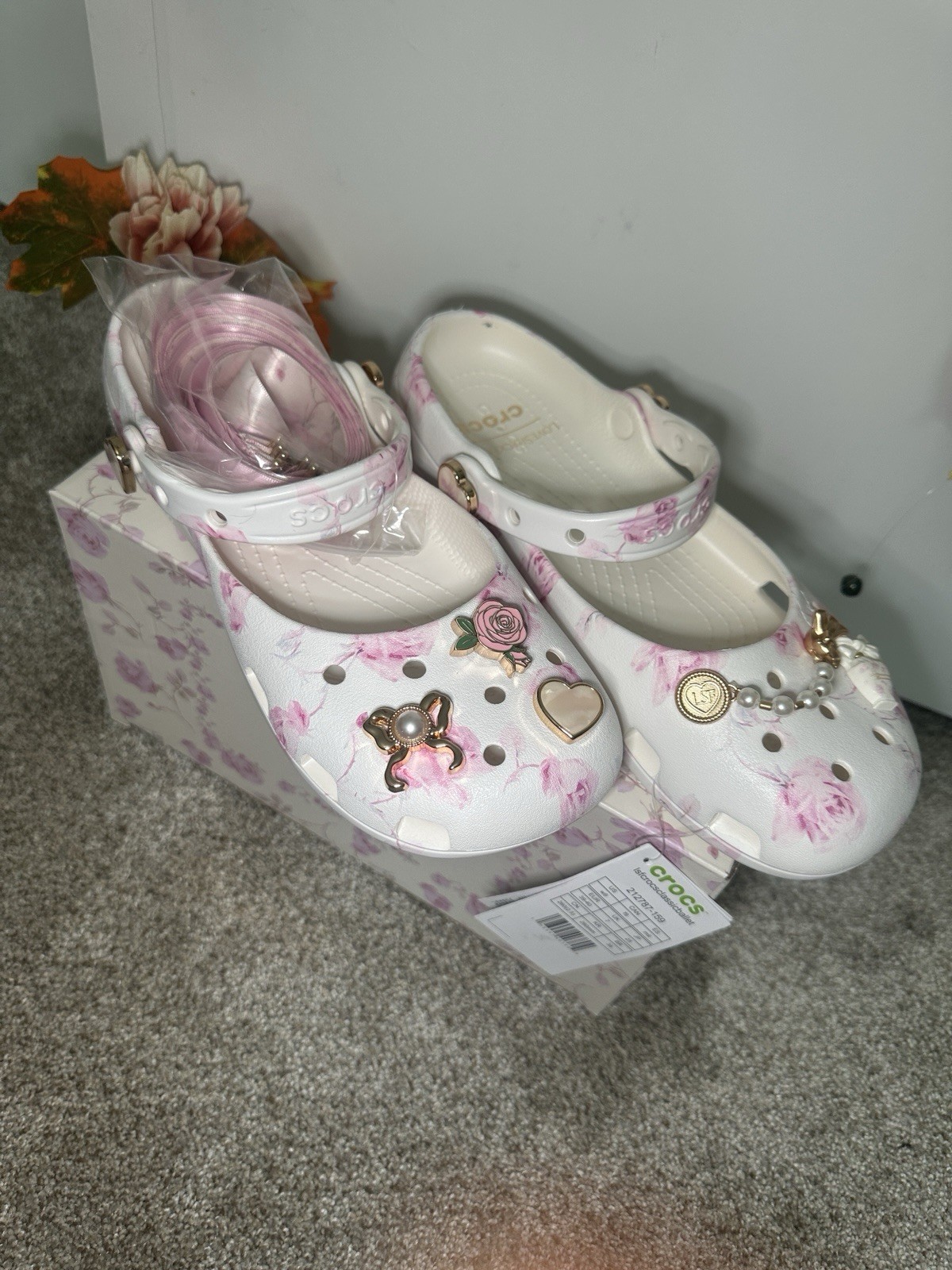 Crocs x LoveShackFancy Classic Ballet Clog Women’s Size 9 Oyster Floral NEW NIB