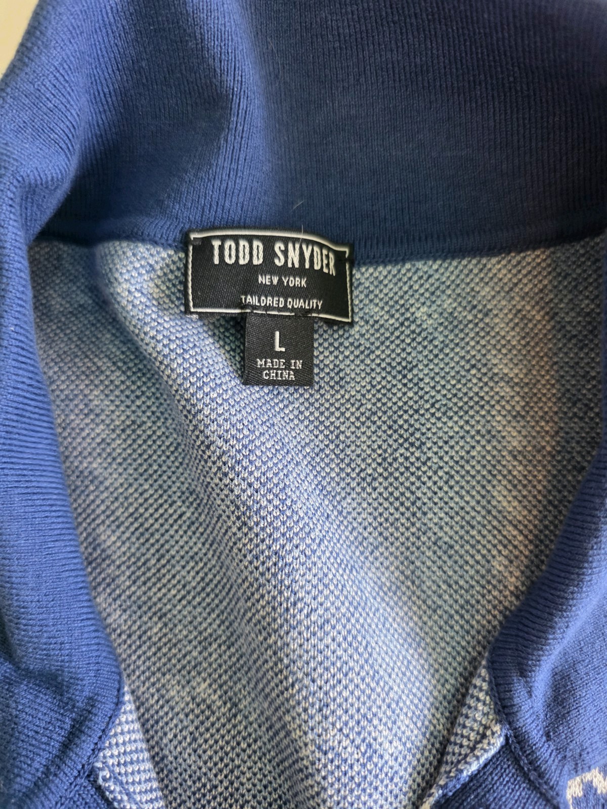 Todd Snyder Guncheck Houndstooh Button Up Cardigan Blue Large