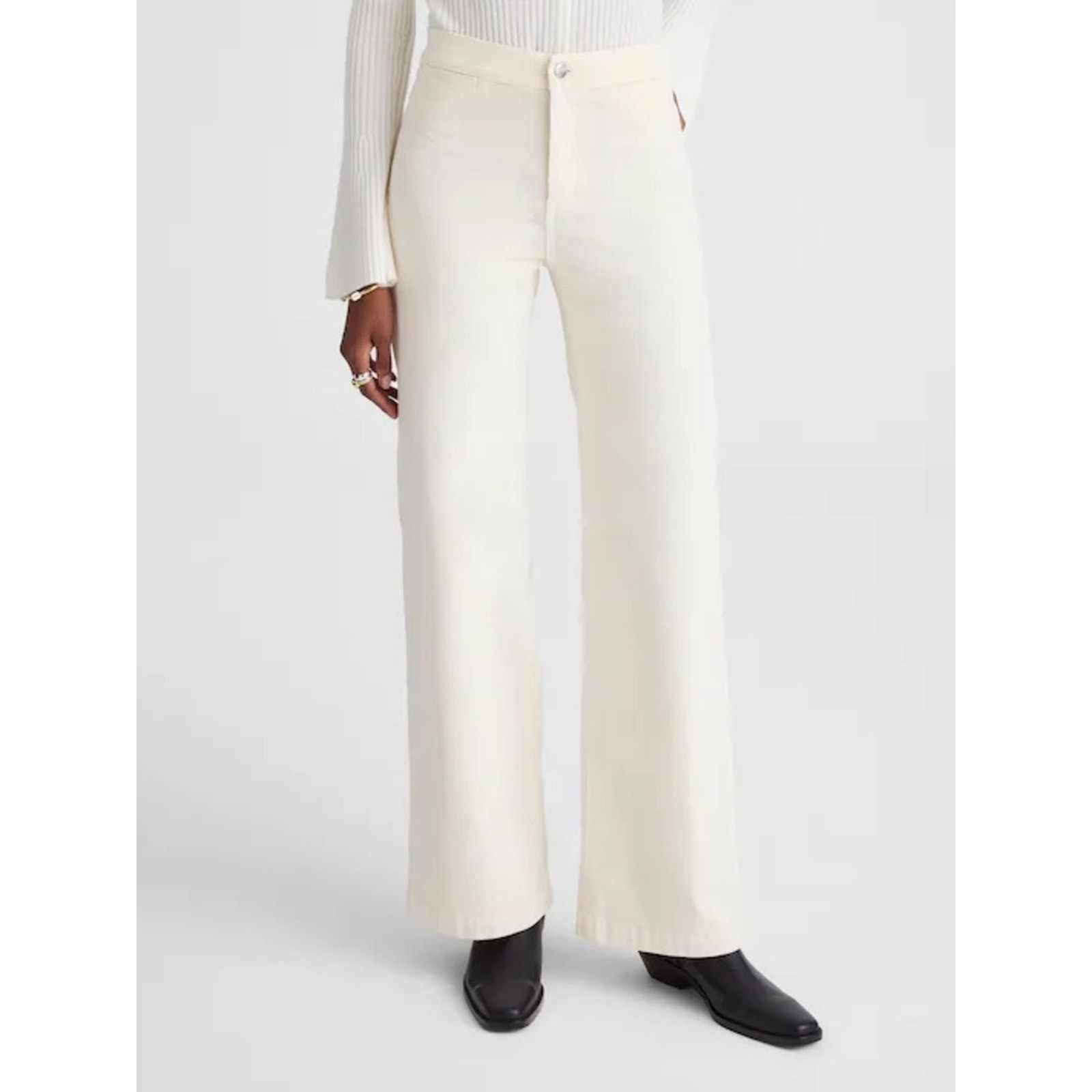 Madewell Wide Leg Corduroy Pants Vintage Ivory 25P NWT