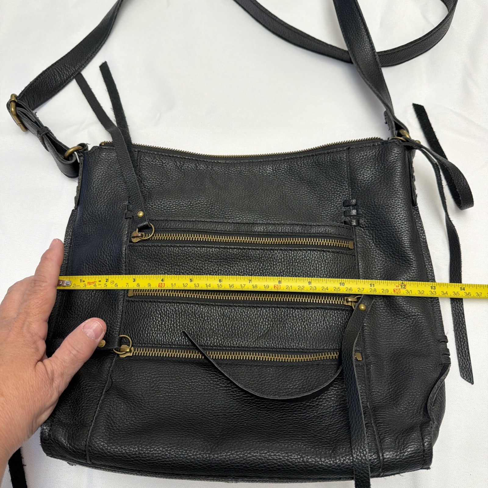 LUCKY BRAND SHANNON BLACK LEATHER CROSSBODY BAG
