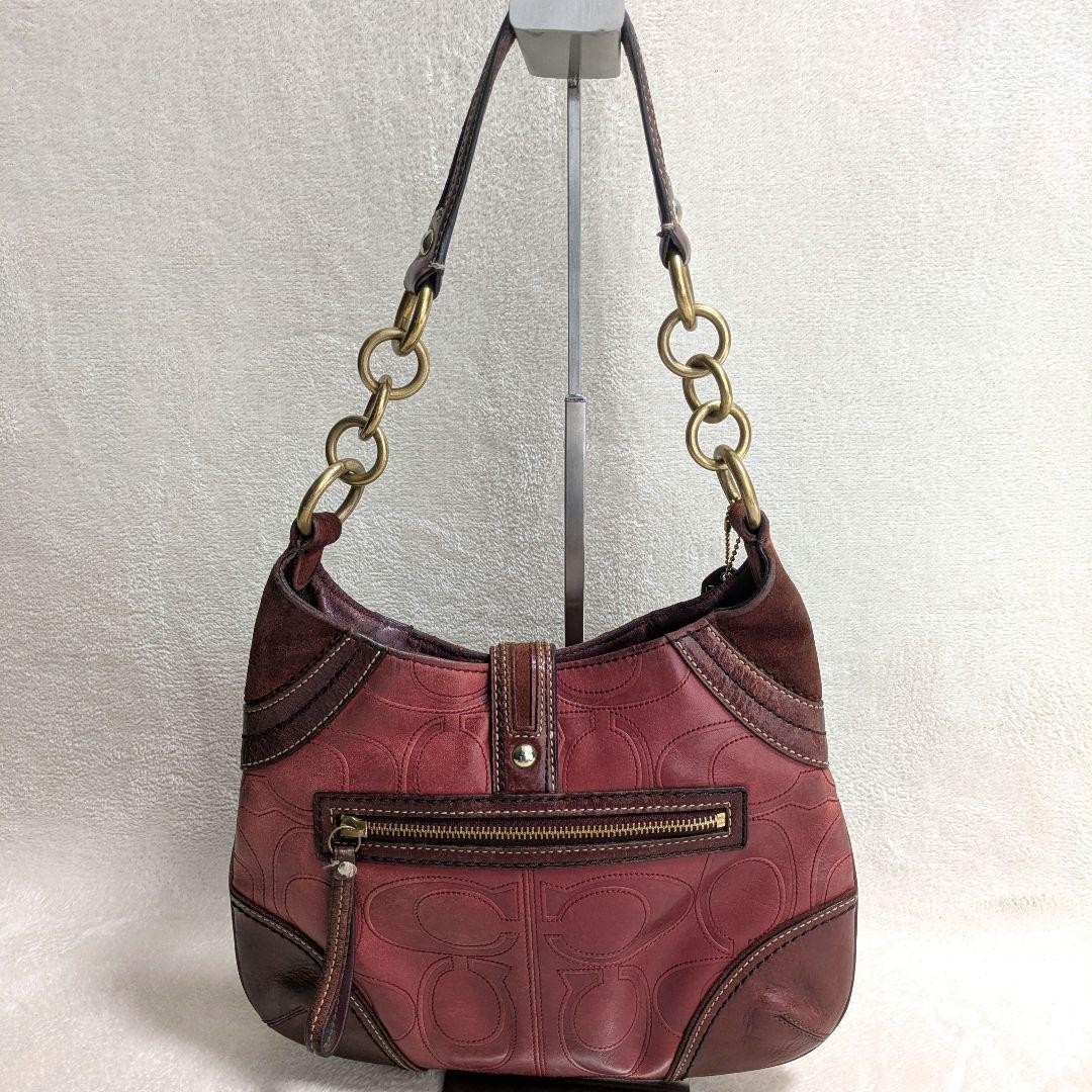 Coach Jackie Hobo Bag Signature Canvas Y2K 9×11.4×1.2in Used